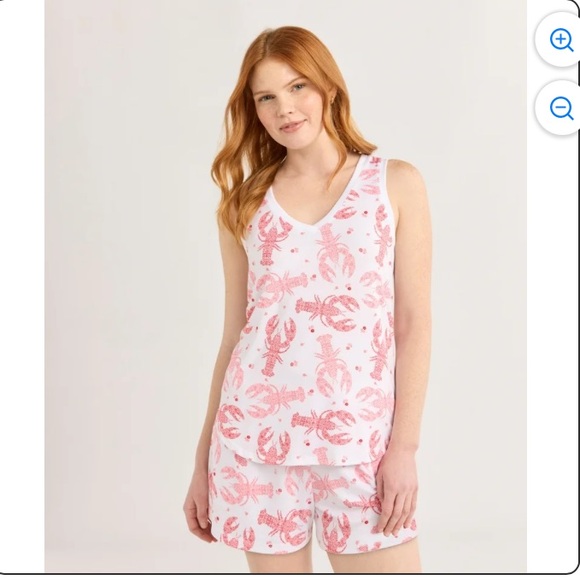 Joyspun Pink Lobster Print Sleep Set - Picture 1 of 7